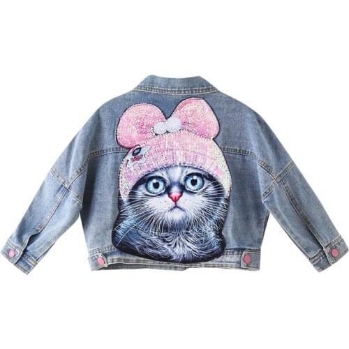 Kids Girls Jacket New Baby Daily Wear Coat Childrens Denim Jacket Boys Girls Clothes Long Sleeve Lace Fashion Clothing