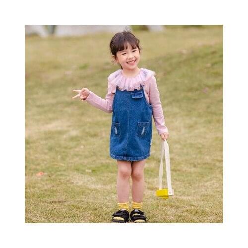 Kids Dresses for Girls 2020 Spring New Toddler Girl Casual Denim Dress Kids Strap A-line Cowboy Dresses Toddler Girl Clothes