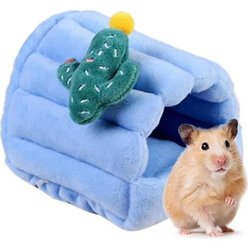 1 Piece Winter Soft Hamster House Plush Warm Small Animals Squirrel Guinea Pig Nest Bed Pet Rodent Hedgehog Hamsters Accessories