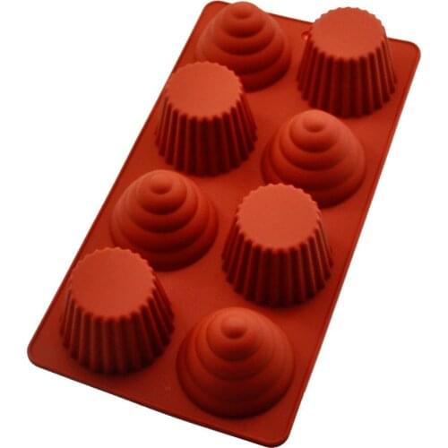 Hot Silicone Cake Molds 8 Holes Chocolate Biscuit Cake Cookie Mold,Family Baking Essential Bakeware Tools Cupcake Tools E032