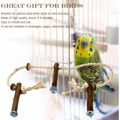 Pet Bird Parrot Cockatiel Stand Frame Parakeet Cage Ladder Climbing Hammock Bird Bird Rope Ladder Toys Parrot Toys