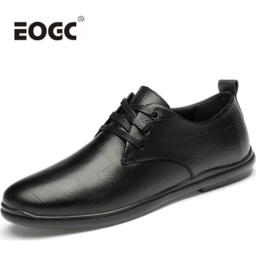 Classic Comfortable Natural Leather Men Shoes Handmade Lace-up Loafers Moccasins Shoes Plus Size Casual Flats Shoes Men