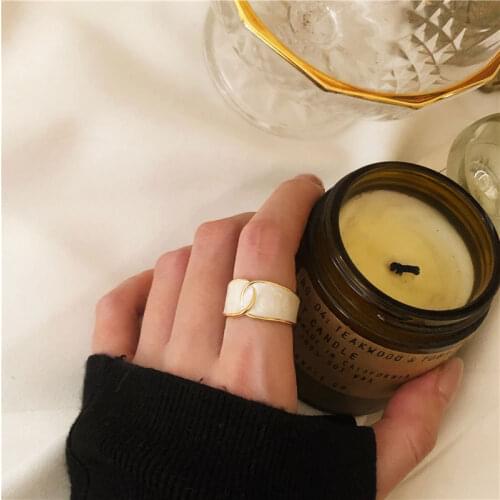 Rings for Women Fashion Simple Geometry White Glazed Bread Modeling Line Elegant Ring Jewelry Accessories Wholesale