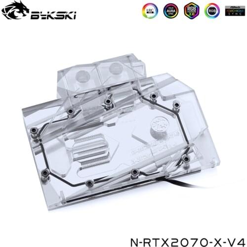 Bykski GPU Cooler Fit NVIDIA RTX 2070 Founders Series Card,Water Cooling Block For Original Public RTX 2060 Super,N-RTX2070-X-V4
