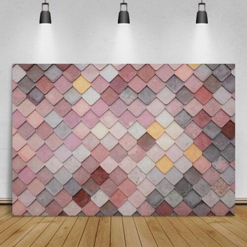 Laeacco Colored Gradient Color Scales Brick Wall Wedding Baby Shower Birthday Customized Background Photographic Backdrop Banner