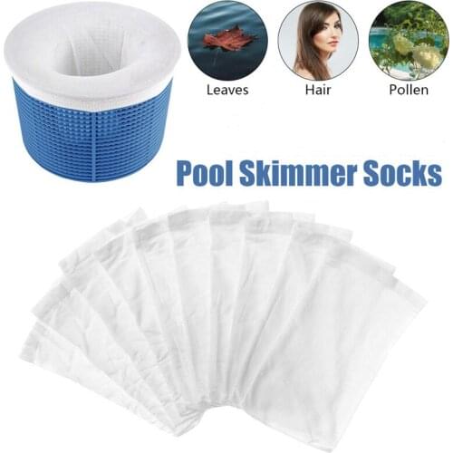 Hot!10/20/30pcs/set Filter Storage Pool Skimmer Socks Nylon Swimming Pool Filter Socks For Baskets Skimmers White Pool Supply