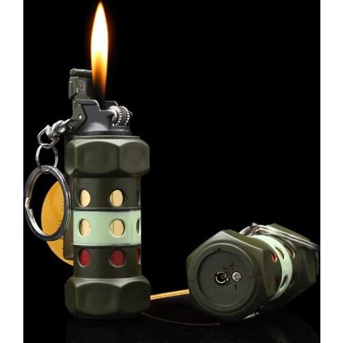 Metal Lighter Keychain Refillable Butane Gas Mini Creative Lighter Cigarette Lighter Without Gas