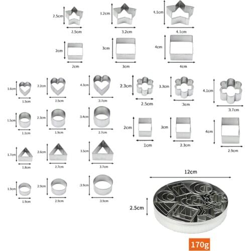 Cookie Mold Mini Geometric Shaped Cookie Biscuit Cutter Set DIY Mini Pie Cutters for Kitchen Baking Tools Baking Supplies