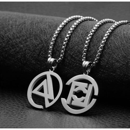 Fashion geometric pendant male necklace square round street rock female hip hop retro titanium steel accessories hot sale