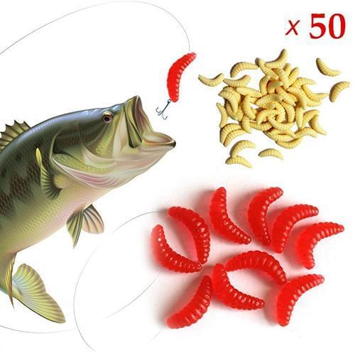 50pcs/lot Soft Lure Fishing Simulation Earth worm Worms Artificial Fishing Lure Tackle Lifelike Fishy Smell Lures