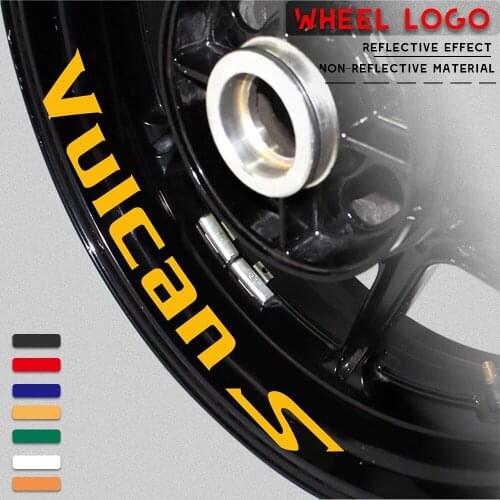 Motorcycle sticker waterproof decorative wheel stripe logo with reflective MOTO inner ring decal for KAWASAKI VUICAN S