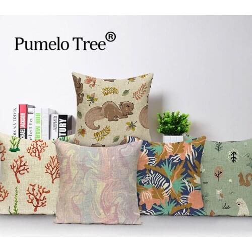 Nordic Style Throw Pillow Case Floral Decor Cushion Covers Stylish Print Pillows Cases Plant Sofa Cushions Cover 45*45Cm Kissen
