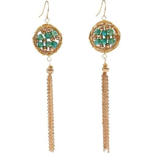 LANFLORA new tassel women earrings handmade women earrings Classic circular colorful earrings for girlfriend birthday gift