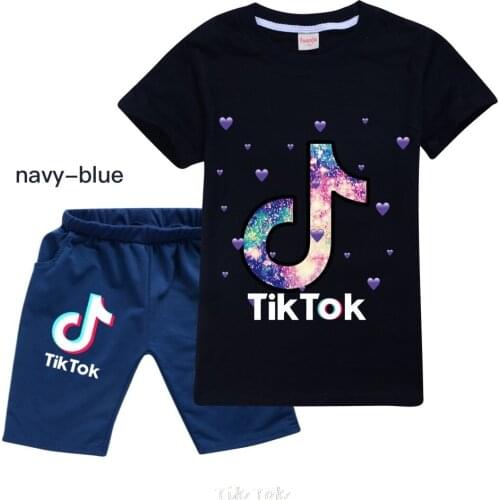 Toddler Girls Clothes Teenage Girls Clothing T Shirt + Short Set Polyester Tik Tok Kids Summer Boutique Clothing For Children