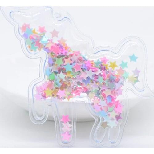 Whoelesale 64Pcs Unicorn PVC Filling Sequins Shakers Appliques for DIY Headdress Hair Clips Bow Ring Pendant Decor Accessory P11