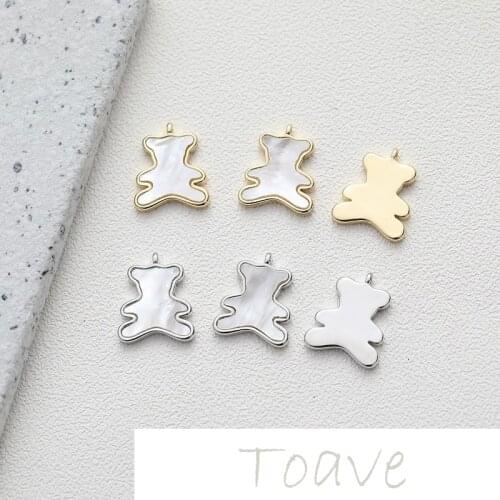 Plating Real Gold Color Preserving Bear Shell Pendant diy Necklace Bracelet Earring Handmade Material Accessories