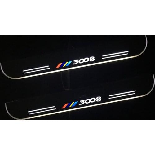 Welcome Pedal Lights For Peugeot 3008 2013 - 2017 2018 2019 Pedal car Door Sill Pathway Lamps led thresholds scuff plates AUTO