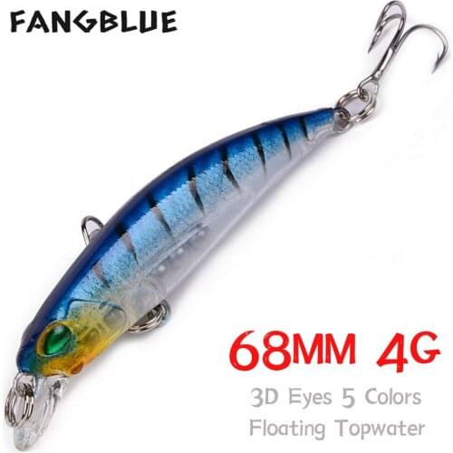 Minnow Fishing Lure 6.8cm 4g Floating Topwater Artificial Swimbait Treble Hook 5 Colors 0.5-2m Depth Carp Fish Wobblers Tackle