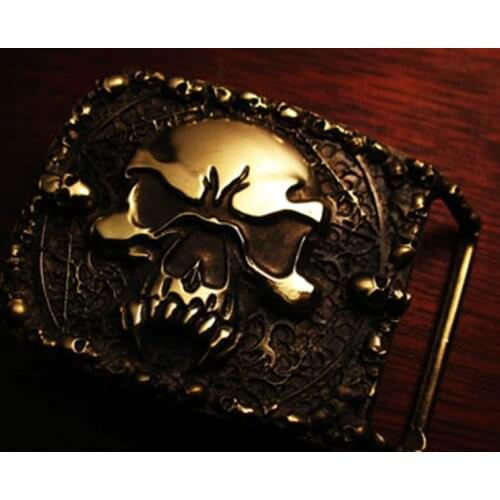 Handmade The skull Pattern High-grade Brass Belt Buckle ｜ Mens Belt Head ｜ Belt Accessories