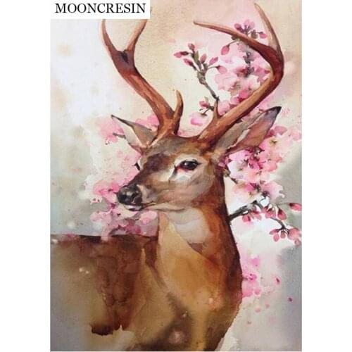 Diy Diamond Embroidery Cross Stitch Animal Sika Deer 5D Diamond Painting Mosaic Resin Of Rhinestone Needlework Christmas Decor
