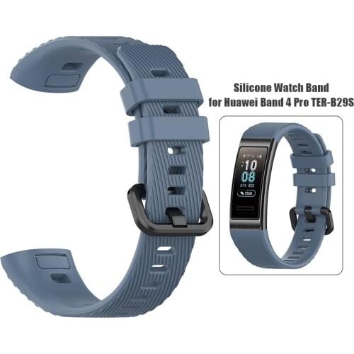Silicone Sports Watchband Wrist Strap Good Toughness and Strong Endurance with Buckle for Huawei Band 4 Pro TER-B29S
