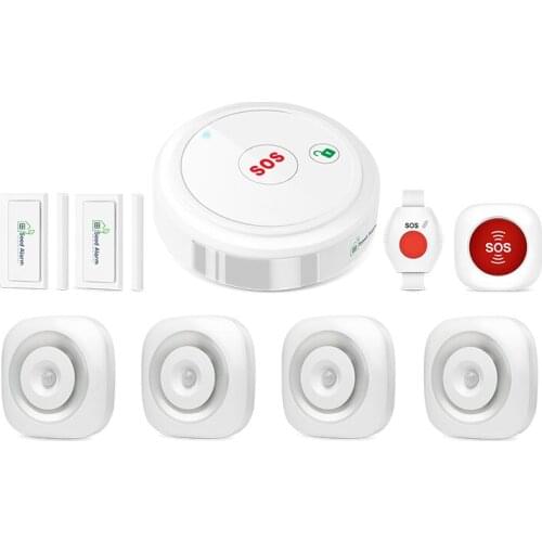 Caring Elderly Living Alone Security System Emergency Alert with Motion Sensor and SOS Button