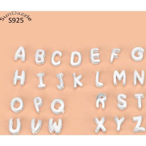 Genuine Real Pure Solid 925 Sterling Silver Beads Letter Space Bead Connector Spacers Making Findings