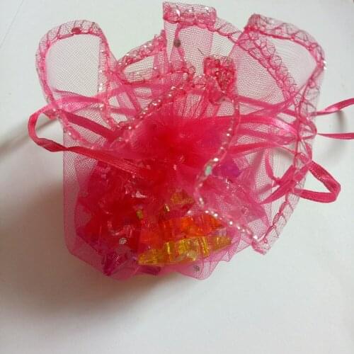 Organza bag Diameter/26cm/35cm/40cm Red Round Drawstring Bag birthday Gift Bag for jewelry Packaging display bags envio gratis