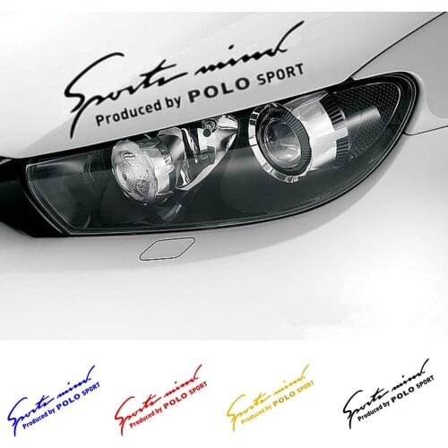 Reflective Reclector Auto Front Head Light Eyebrow Eyelid Sticker Engine Hood PVC Decal For Volkswagen VW Polo Car Styling 1pc