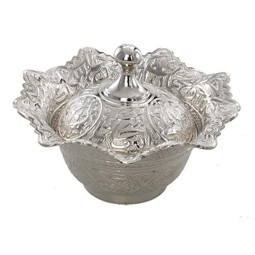 Rose Stone Pattern High Quality Silver Plated Medium Suitable For Turkish Delight Presentation 142