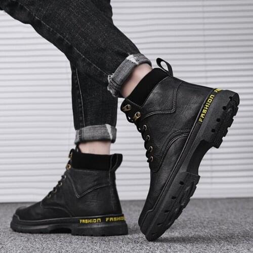 Hightop Sneakers High Top Shoes Winter Boots Casual Men Sneakers Dress Mens Leather Cowboy For Mens Chelsea Black Summer