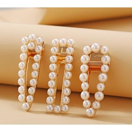 1-3 Pieces Pearl Hairpin Womens Duckbill Clip Pearl Hairpin Hair Stick Girl Hair Clip Hair Clip Set Hair Accessories Jewellery