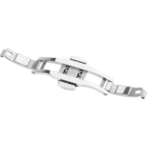 Unisex Watch Butterfly Buckle Stainless Steel Clasp DIY Wristwatch Bands Shop 21mm