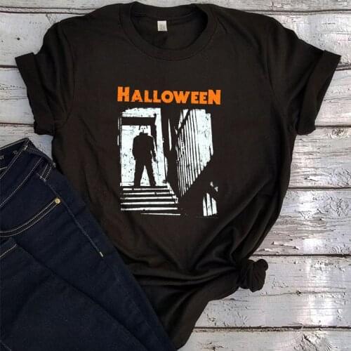 Halloween Punk Clothes Halloween Horror Movie Graphic T Shirts Clothes Women Plus Size Aesthetic 2021 Summer Tops Plus Fashion L