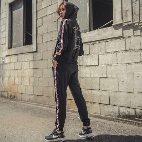 Women sportswear tracksuit zipper hoodie jacket sweatshirt+pant running jogging casual fitness gym workout outfit set sport suit