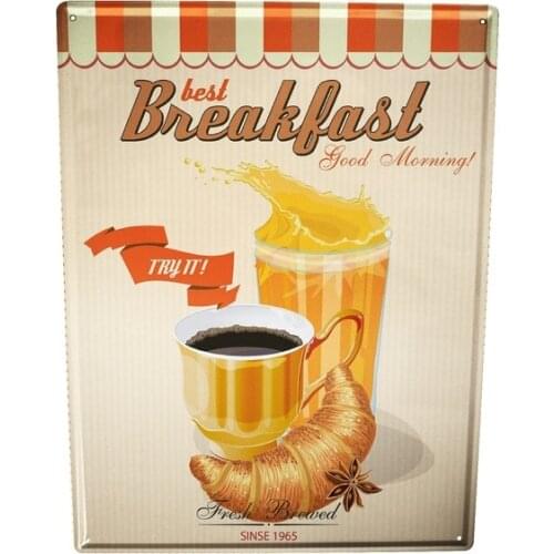 Tin Sign Kitchen Breakfast