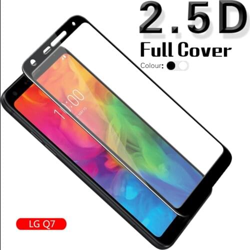 2.5D Arc Full Cover Tempered Glass Film For LG Q7 LM-Q610YB Screen Protector Glass Front Cover Film Glass White & Black Cover
