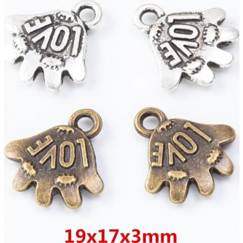 25 pieces of retro metal zinc alloy hand pendant for DIY handmade jewelry necklace making 7544