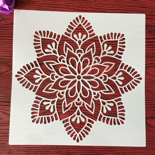 30 * 30cm Mandala DIY Layering Stencils Wall Painting Scrapbook Coloring Embossing Album Decorative Template for walls Flowers