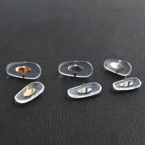 500pcs Glasses Eyeglass Spectacle Eyewear Soft PVC Nose Pads With gold silver Metal Core Accessories 14mm 16mm
