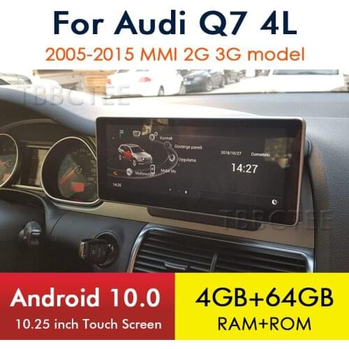 Android 10 Wireless CarPlay 4+64G For Audi Q7 4L 2005~2015 GPS Navigation Car Multimedia Player MMI 2G 3G Radio Head Stereo WiFi