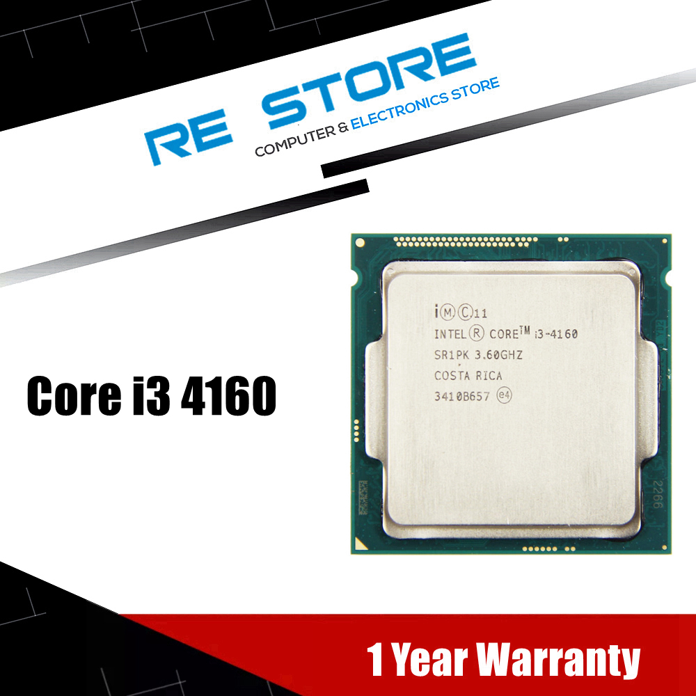 Used Intel Core i3 4160 Dual Core 3.60GHz Haswell CPU 5 GT/s 3MB SR1PK LGA 1150 Processor