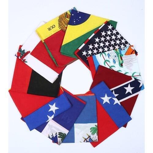 22X22 Inch Cotton USA flag Bandanas Cowboy Bandana Party Scarf Headband Handkerchiefs Hiphop Dance 12 pcs/lot