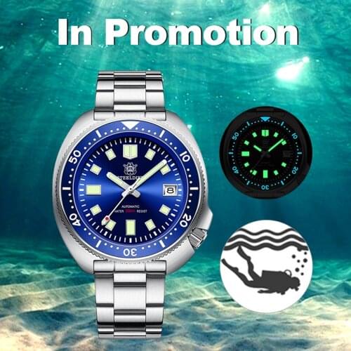 STEELDIV 1970 Automatic Mechanical Watch Men NH35 Sapphire Steel Dive Watch Men Automatic Watches C3 Lumious Diver Watch 200m