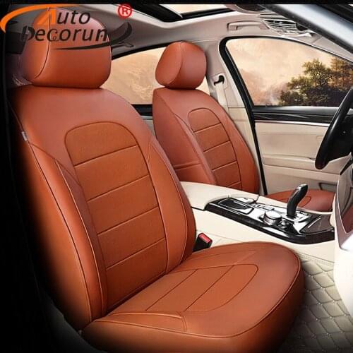 AutoDecorun Genuine Leather Cover Seats for Dodge Journey JCUV Seat Covers 2009-2018 Accessories Cowhide Car Protector 20PCS/Set