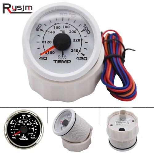 40-120 Celsius Car Water Temperature Gauge 52mm Engine Water Temperature Gauge with backlight water temp Meter boat yacht 9-32V