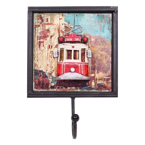 Decorative Metal Hanger Taksim Tram Decorated - Cafe, Restaurant, Hotel Door Wall Lettering - Gift, trinket Quality Material