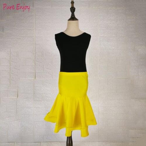 Girls Latin Dance Dress Kids Ballroom Competition Evening Party Stage Performance Clothing Top+Skirt Set