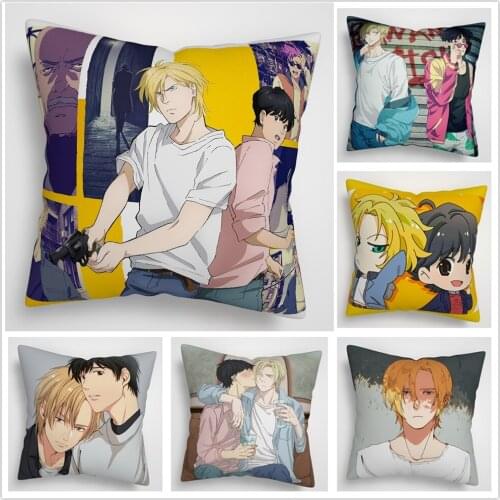 Suef Anime manga Banana Fish Ash Lynx Anime two sided Pillow Cushion Case Cover 16x16inches 40x40cm