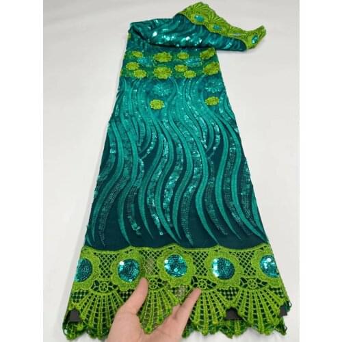 French Tulle Lace Fabric With Water Soluble 2021 High Quality Lace Sequins Embroidery African Mesh Net Lace Fabric For Nigerian